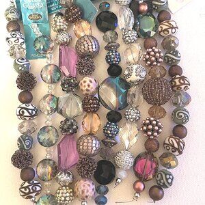 Color Gallery by Bead Treasures 7"Acrylic & Crystal Bead Strands 8 Piece Lot NWT